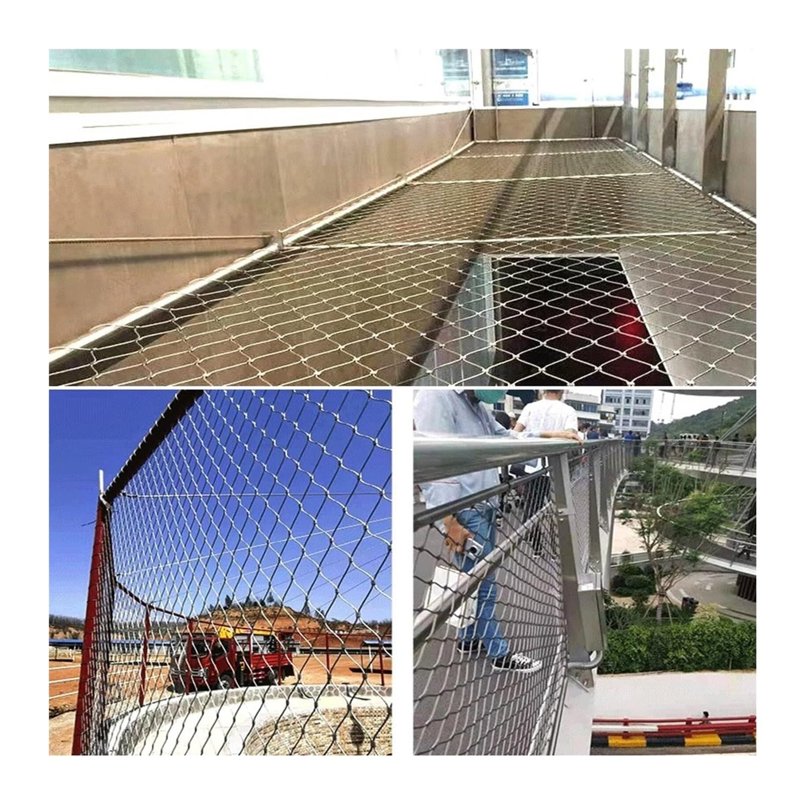 Ciężka siatka linowa ze stali nierdzewnej, 0,6 x 4 m, bezpieczna siatka do balustrady ogrodowej, łatwa do cięcia i montażu, siatka druciana, bezpieczna dla zwierząt domowych i dzieci, wszechstronna