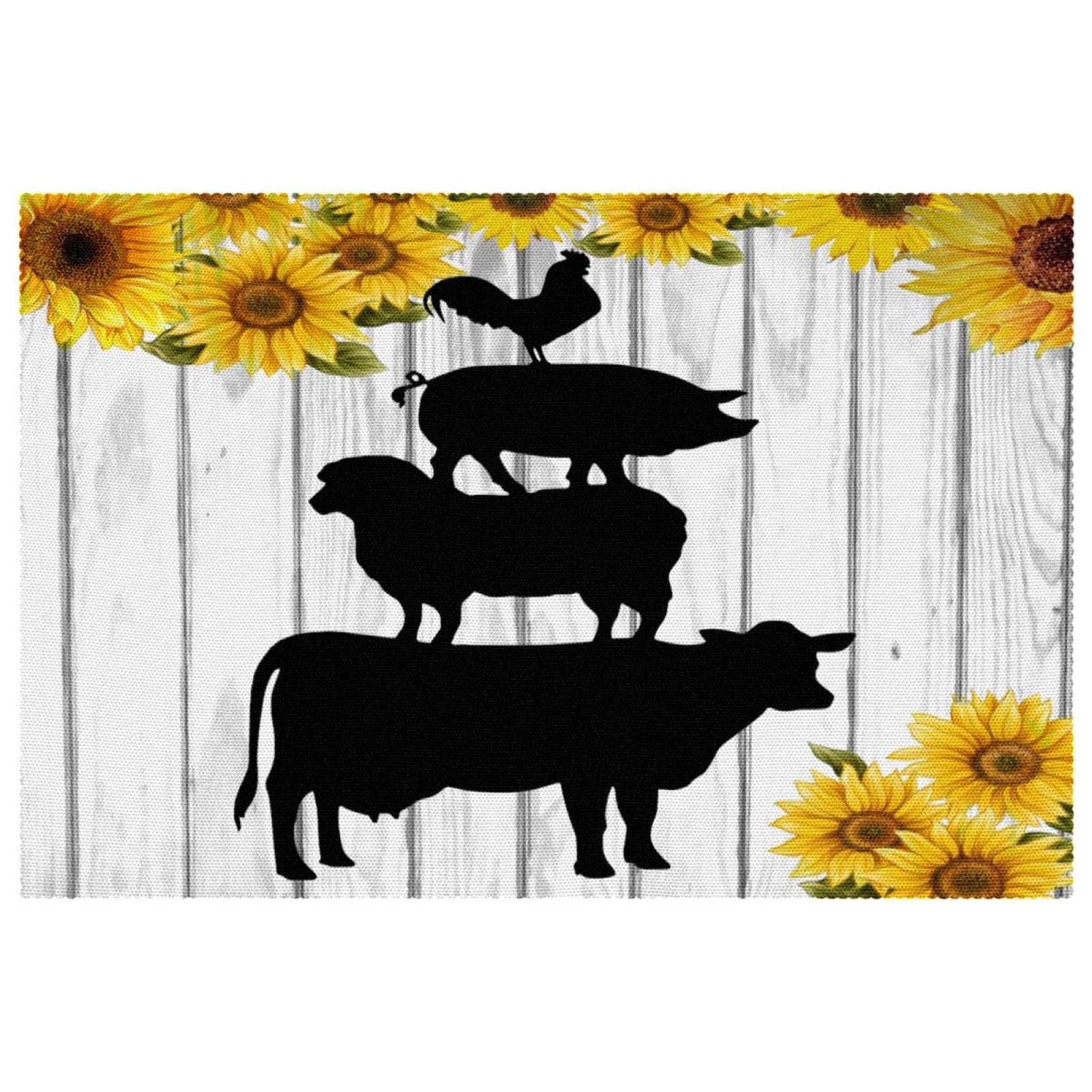 Set de table ferme pour repas de famille joyeux lot de 6