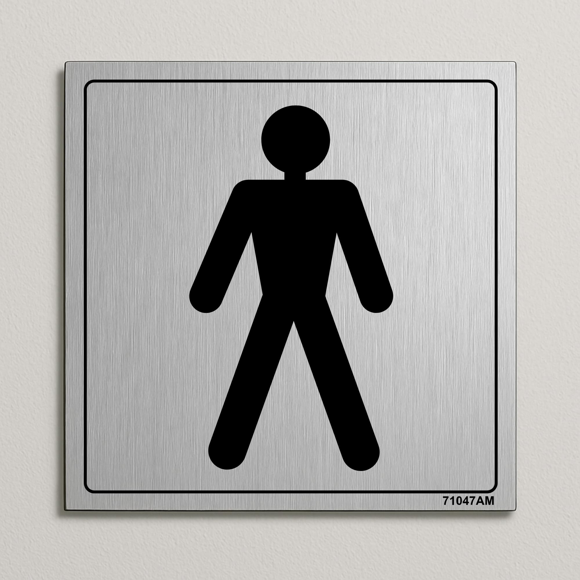 Znak toaletowy VSafety General Door-Gents - 150 mm x 150 mm - samoprzylepny efekt lu