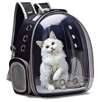 BURAQ Astronaut Space Transparent Capsule Breathable Airline-Approved, Ventilate Transparent Carrier Backpack for Travel, Hiking and Outdoor for Puppies & Cats