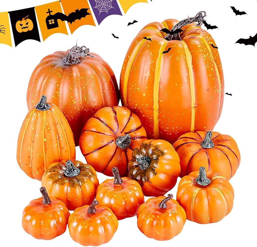 Amazon｜12個 シミュレーションパンプキン、 ハロウィン かぼちゃ、 D