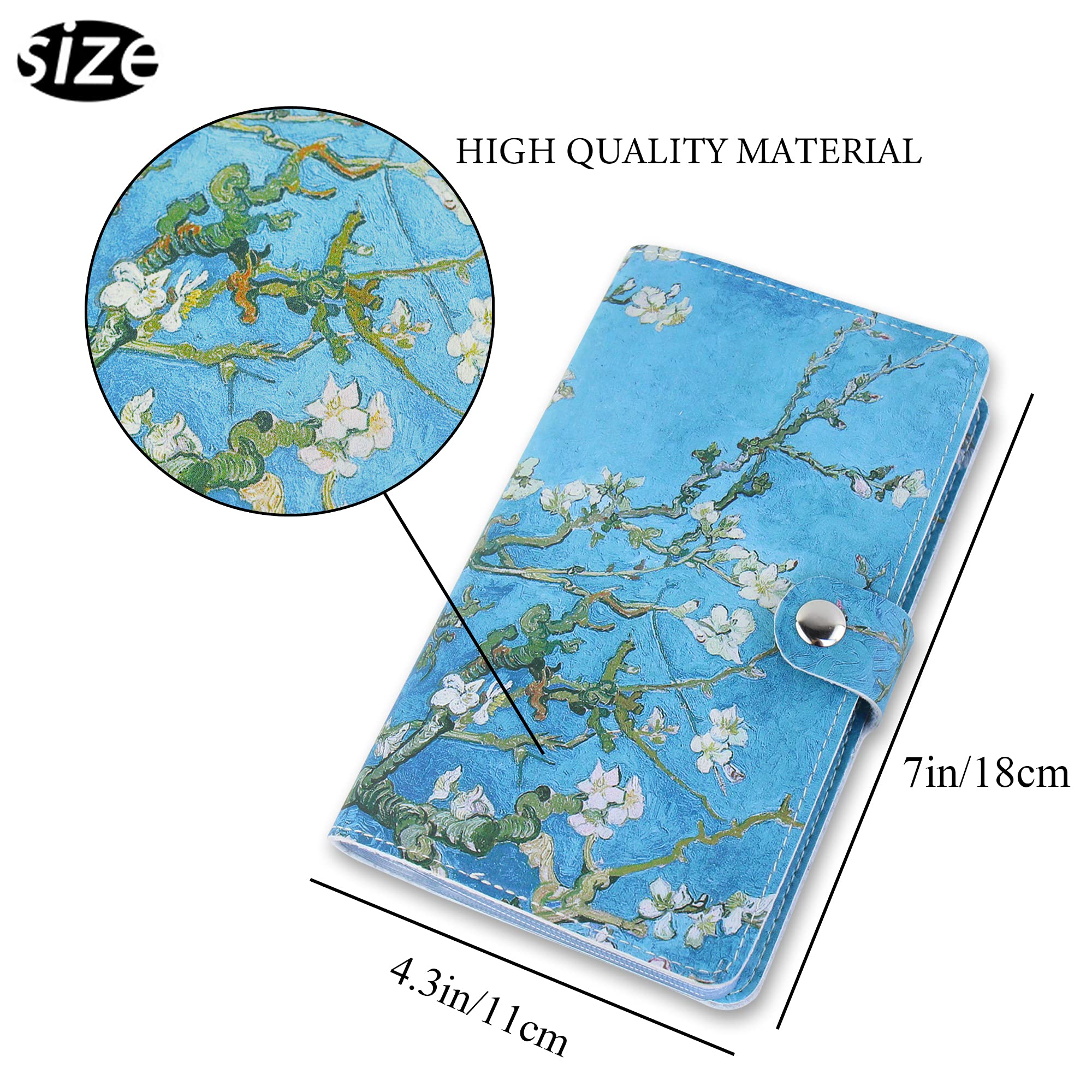 Czzmy Business Card Organizer,Business Card Holder Book Case PU Leather Organization Binder Name ID Card Holder for Men & Women - Image 3