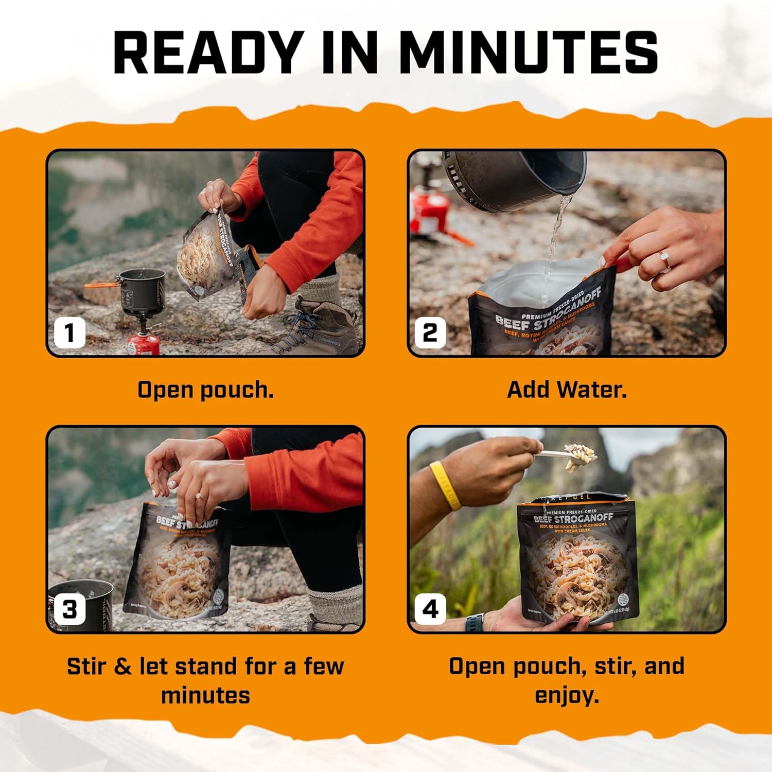 Peak Refuel Beef Stroganoff – 2-Pack | Freeze-Dried Backpacking & Camping Food | High Protein Real Beef | Quick Prep | 4 Servings Total | Amazing Taste