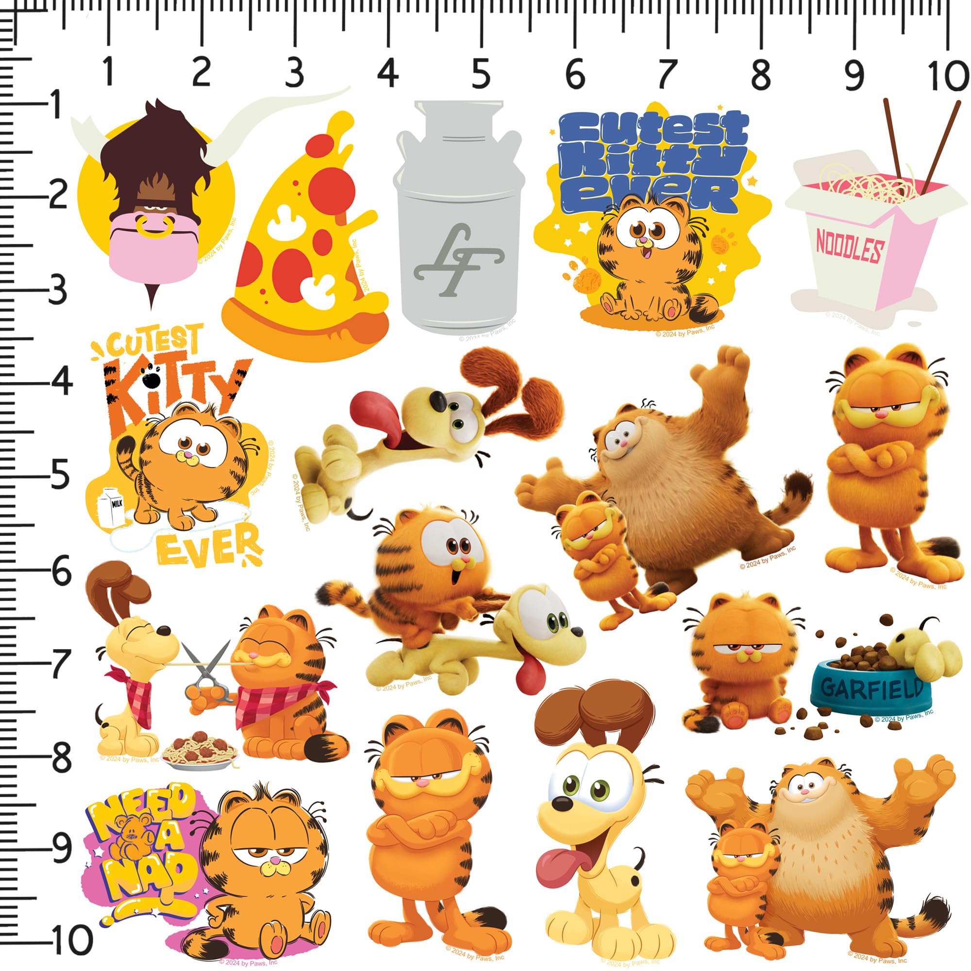 Garfield gestanzte Vinyl-Aufkleber, verschiedene Designs, für den Innen- und Außenbereich, 50 Stück