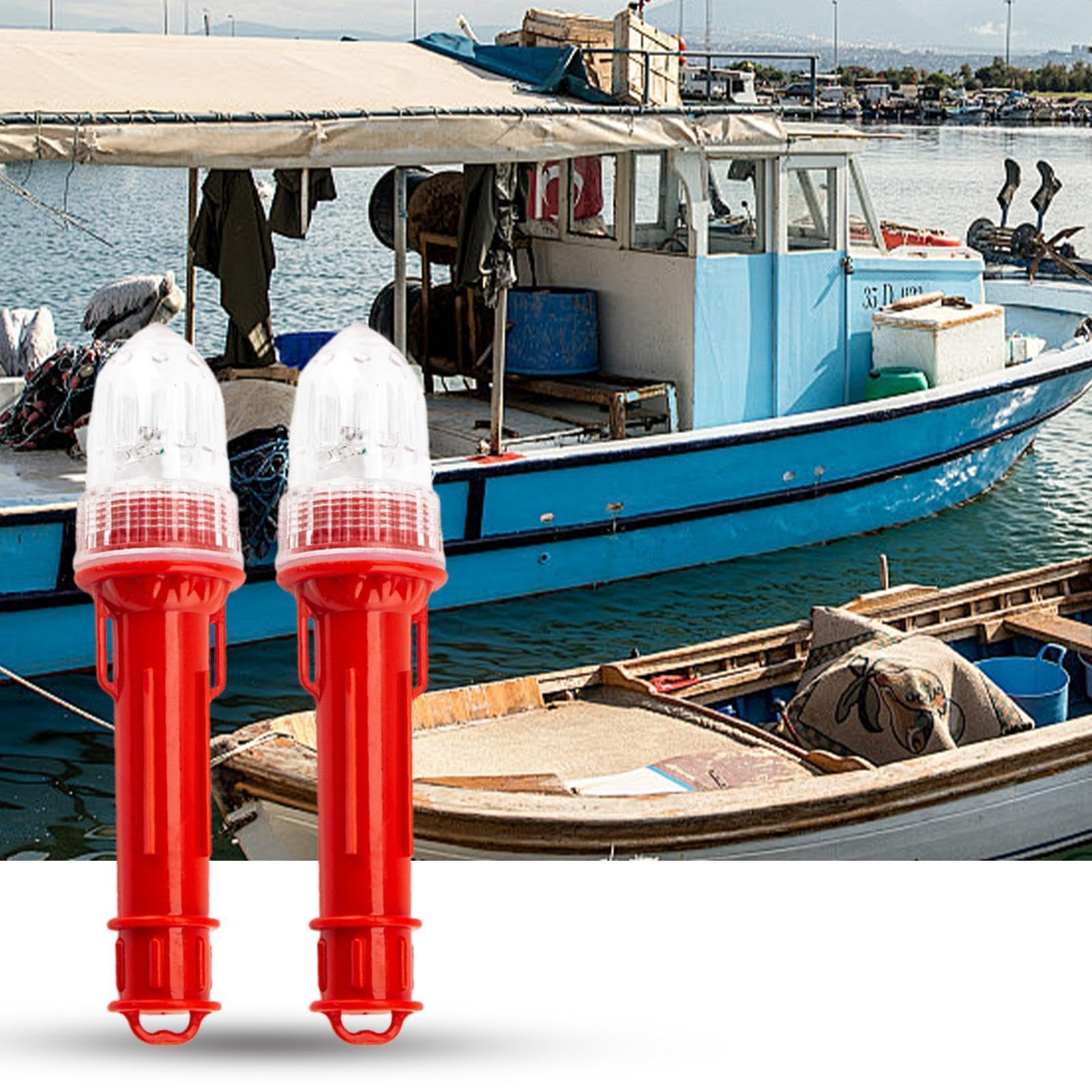 Marine Sicherheitsfackeln,2 Stück Warnlicht für Boote | Intelligente Marine-Signal-Leuchtraketen,für Rafting, Angeln, Segeln, Kajak, Binnenseen, Flüsse, Yachten, Küstengewässer und Offshore-Gewässer