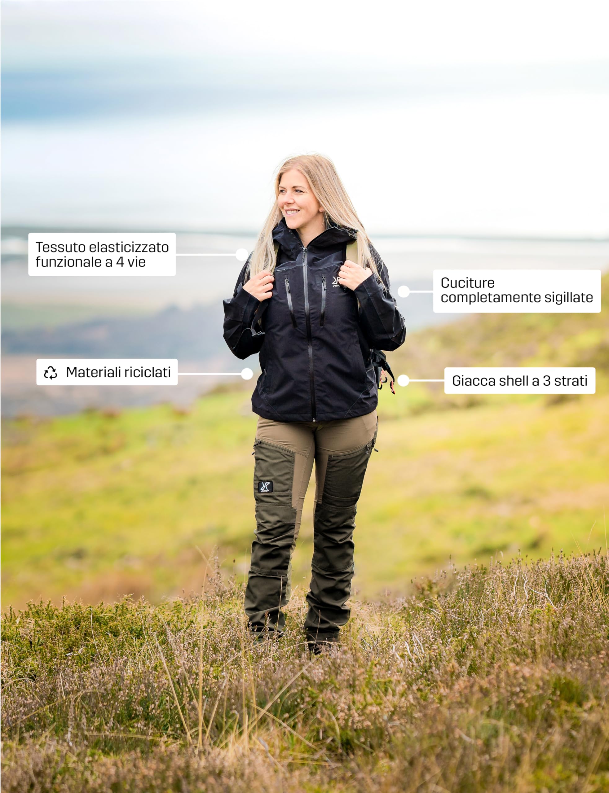 RevolutionRace Silence Proshell Jacket da Donna, Giacca da Donna, giacca aerata e impermeabile per Trekking e altre attività all'aria aperta
