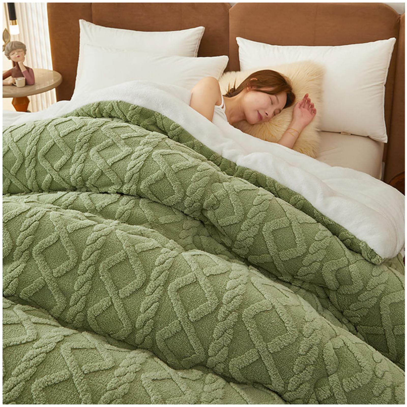 Comodo piumino in velluto, double-face, pesante, invernale, soffice trapunta in cotone per il massimo comfort, elegante decorazione per la casa, biancheria da letto morbida e calda per notti fredde