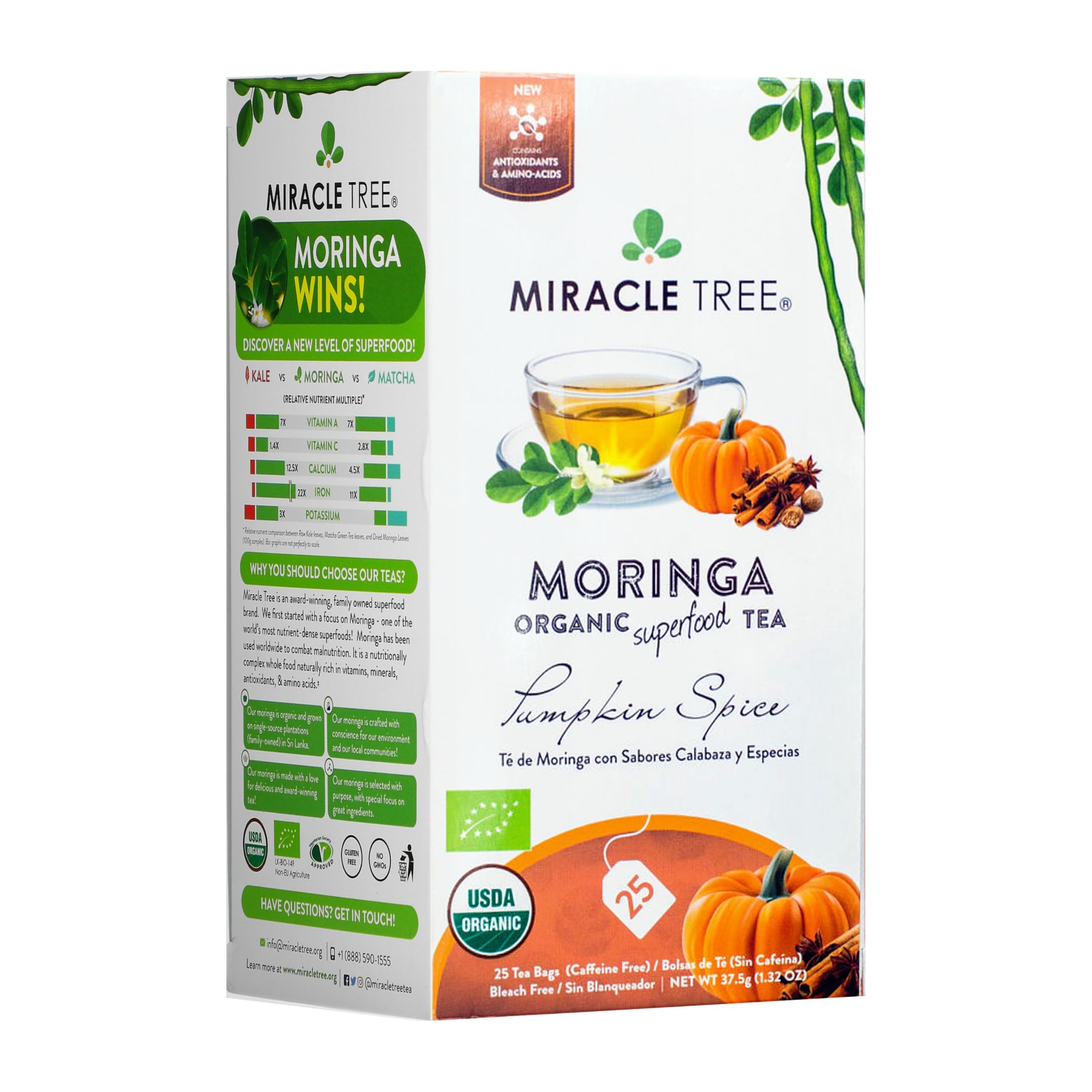 Amazon.com : Miracle Tree Organic Moringa Tea, Pumpkin Spice