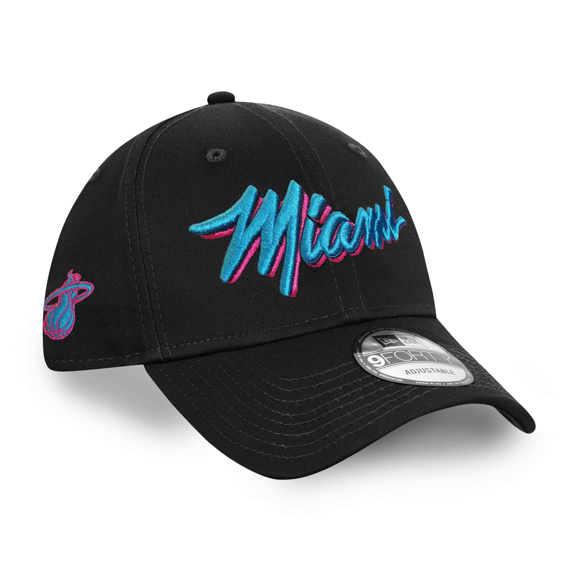 New Era Miami Heat 9forty Adjustable Snapback Cap NBA Essential Black/Blue - One-Size — image 1