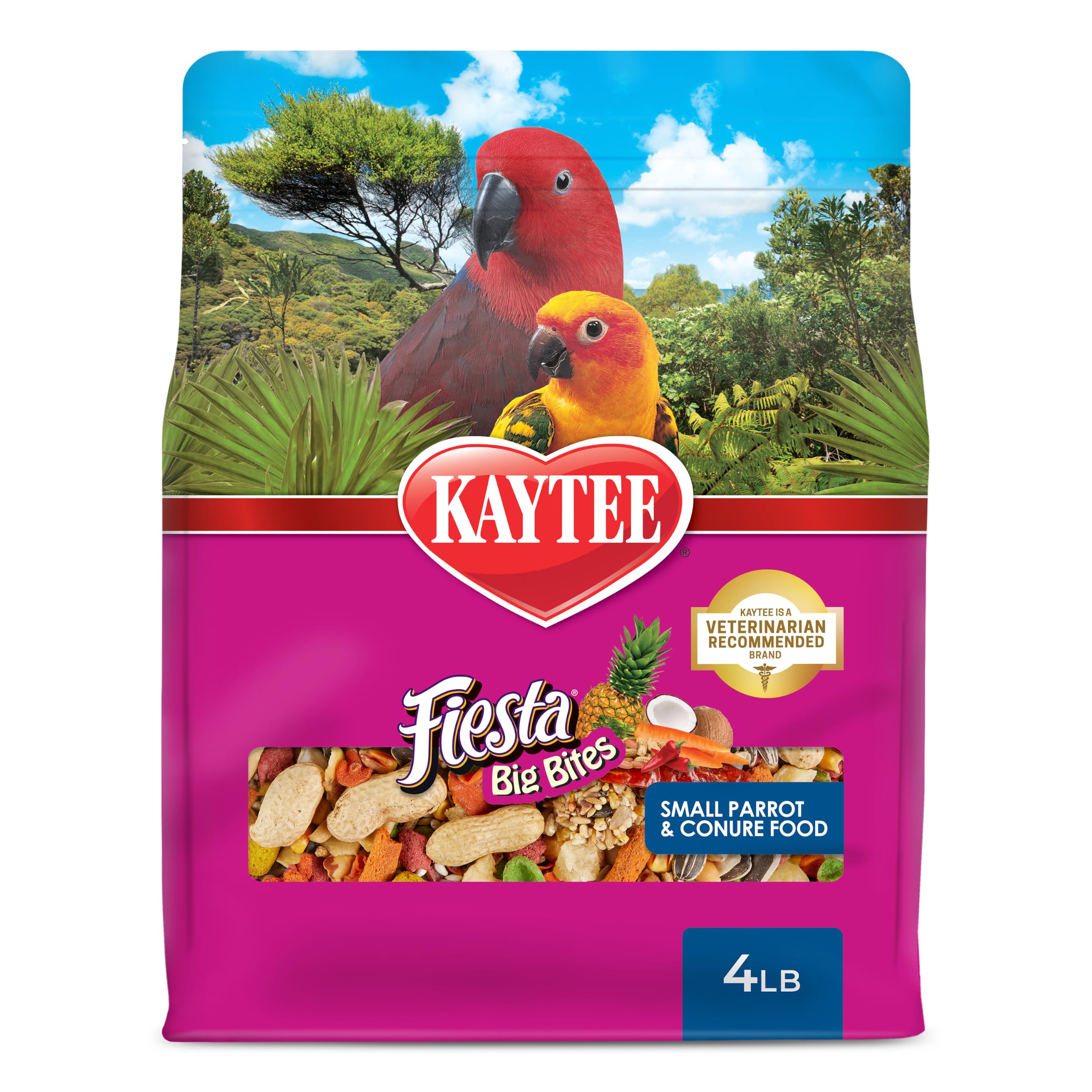 Kaytee Fiesta Big Bites Small Parrot and Conure Bird Food