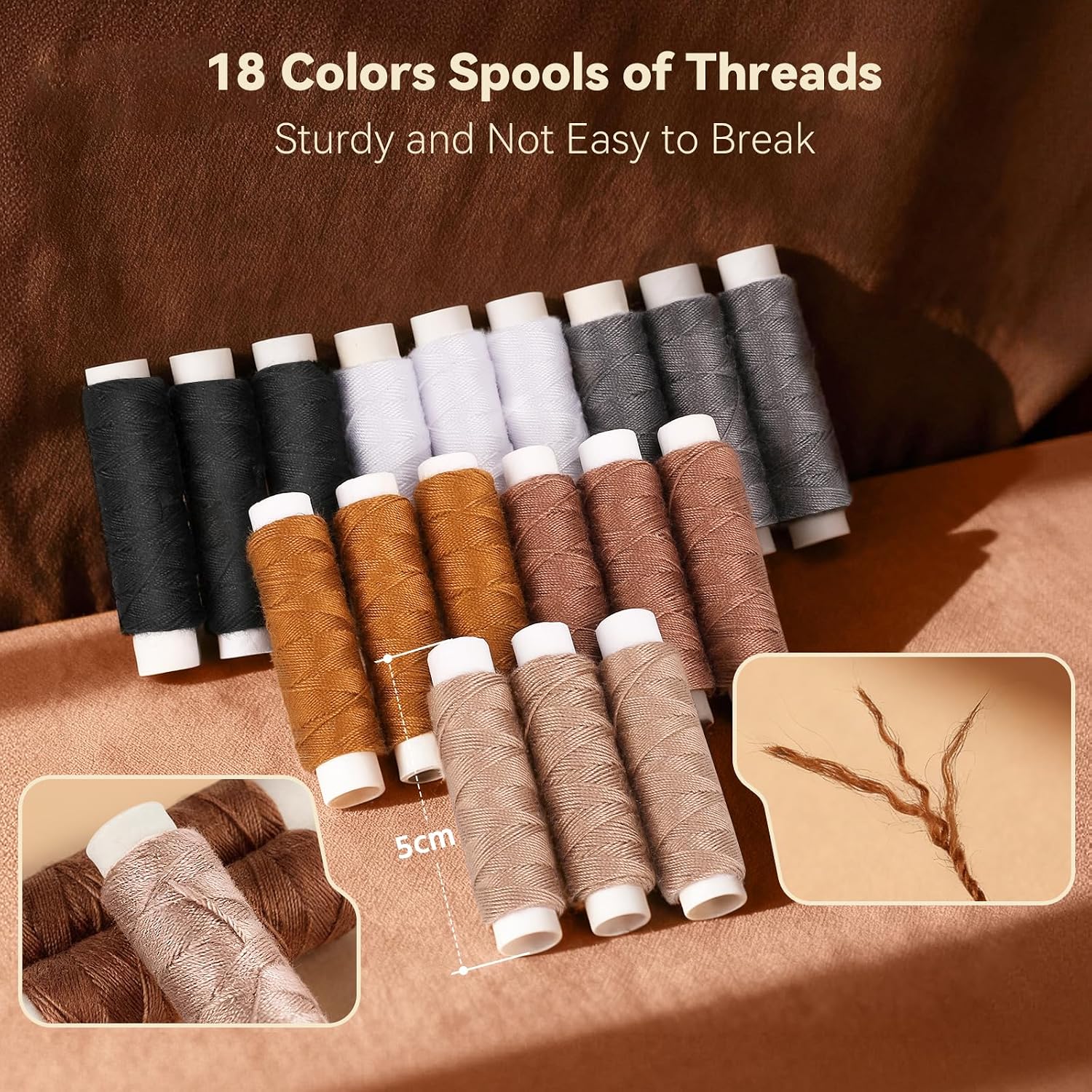 Coquimbo Leather Sewing Kit: 43pcs Needle and Thread Kit with Sewing Awl