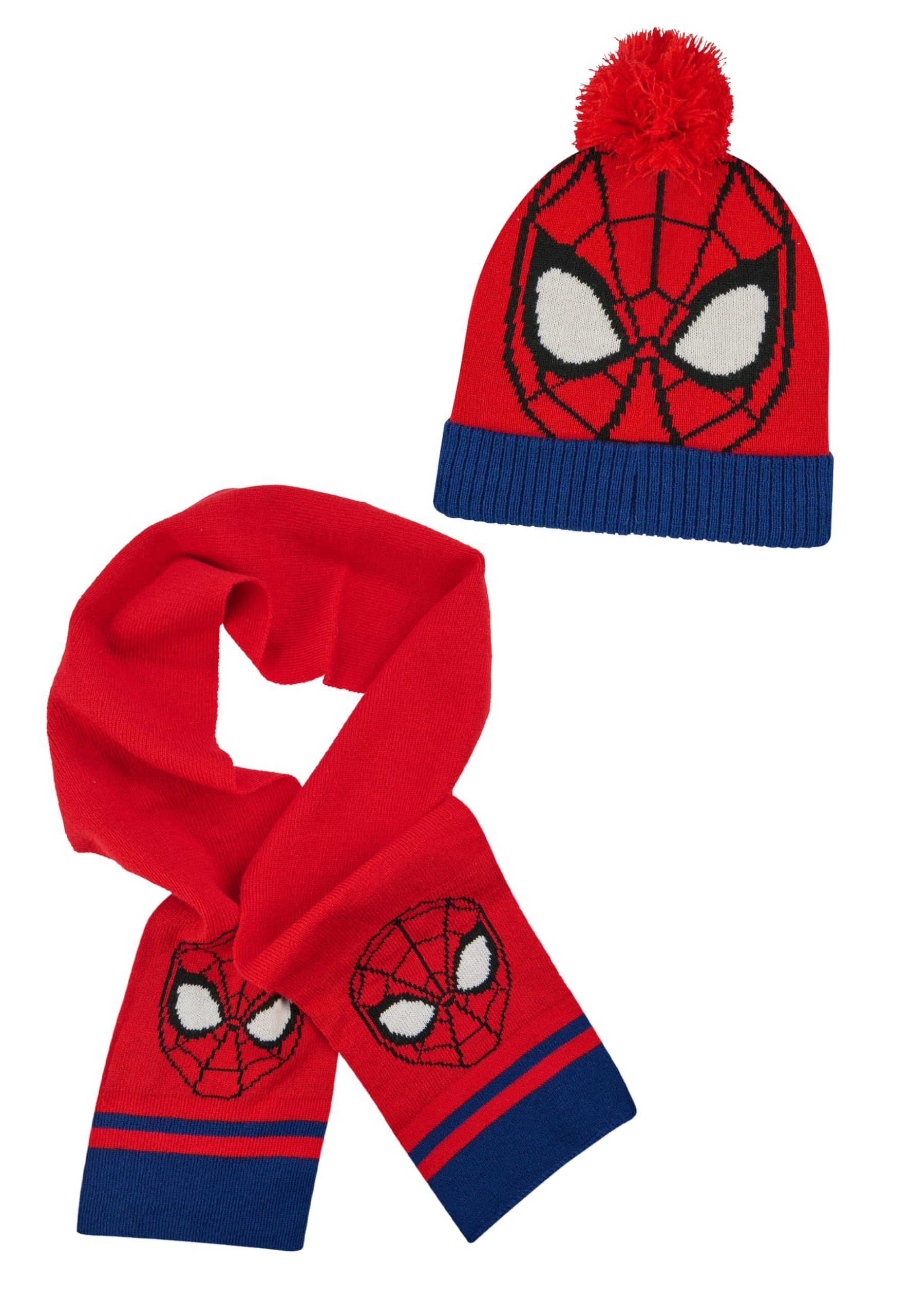 Ensemble Hiver Spiderman Pour Garçons – Bonnet, écharpe Et Gants Rouges | Cadeau Enfant Pour Temps Froid
