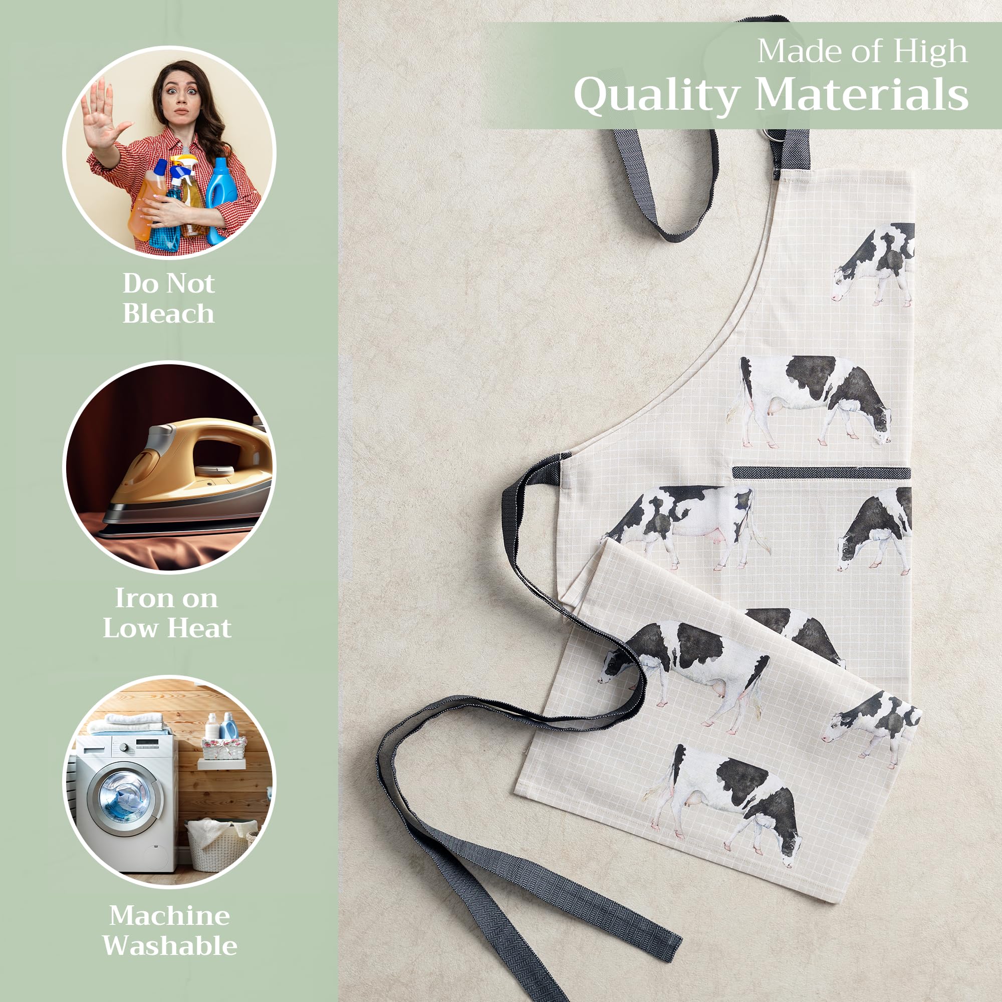 Maison d' Hermine Delantal de 100% algodón, 1 pieza, correa ajustable para el cuello, delantal con bolsillo central y cintas largas para hombre y mujer
