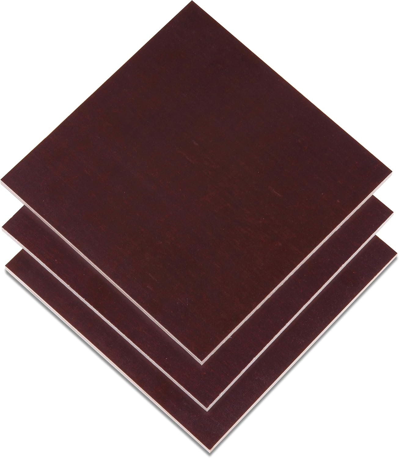 12mm 1/2" X 12" X 12" Euro Color Ply Phenolic Plywood - Film Faced Baltic Birch, Red (Pack Of 3)