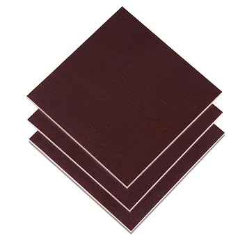12MM 1/2" x 12 X 12 Euro Color Ply Phenolic Plywood, Film Faced with Baltic Birch Core Brown-Dark, Pack of 3