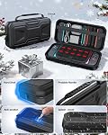 Switch 2 Essential Accessories Bundle, 20-IN-1 Game Set Kits, Hard Shell Carrying Case, Switch 2 Controller Charger, Screen Protector, Grips for Joy Con 2,Steering Wheels for Mario Kart, Clear Protective Cover Case(Gift Pack) (Black, Switch 2 7.9 Inc