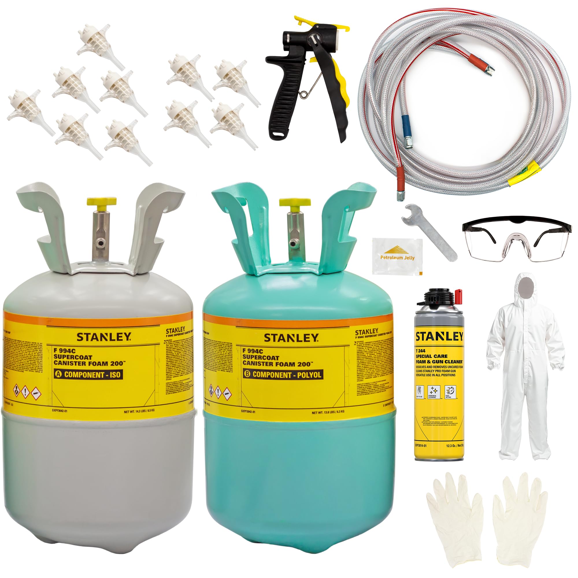 STANLEY F 994C Supercoat Canister Spray Foam Insulation Kit 200 Board Feet - Class A Fire Rated Closed