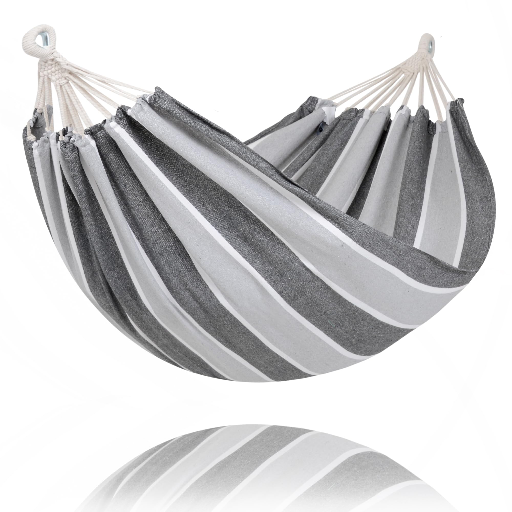 SUNCREAT Hammocks Outdoor Camping Double Hammock, Light Gray &amp; Dark Gray