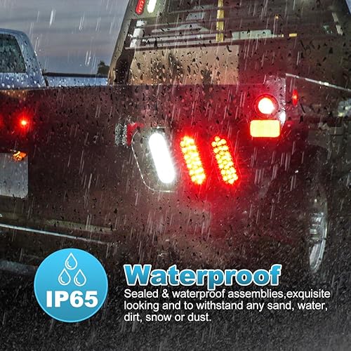 Miniatura 10 de Partsam 2 luces LED ovaladas de 6 pulgadas, color ámbar, 24 LED, luces LED ovaladas de 6 pulgadas, intermitentes y luces de estacionamiento, montaje