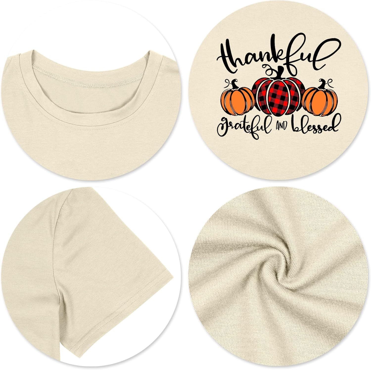 Kids Thanksgiving Shirts for Boy Girl Fall T-Shirt Pumpkin Graphic Thankful Grateful Youth Tee Tops 8-14 Years - Image 5