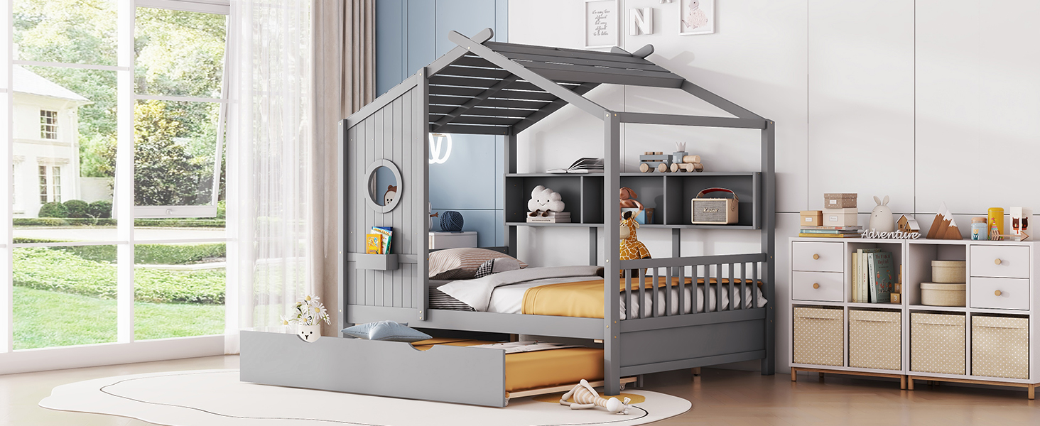 Amazon.com: Merax Wood Full House Daybed with Drawers & Storage