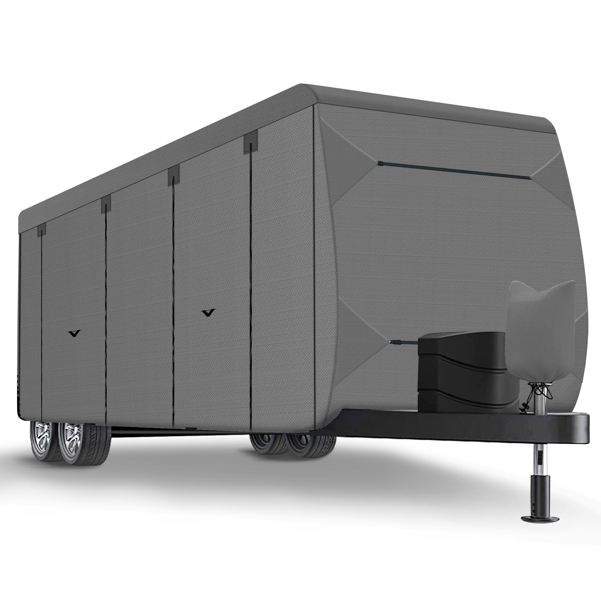 Wohnwagen Schutzhülle 500–550 cm, wasserdichte Wohnwagen Abdeckung | UV-beständige und Frostsichere Wohnwagenhülle, Atmungsaktive Schutzhülle für Wohnwagen mit Zubehör