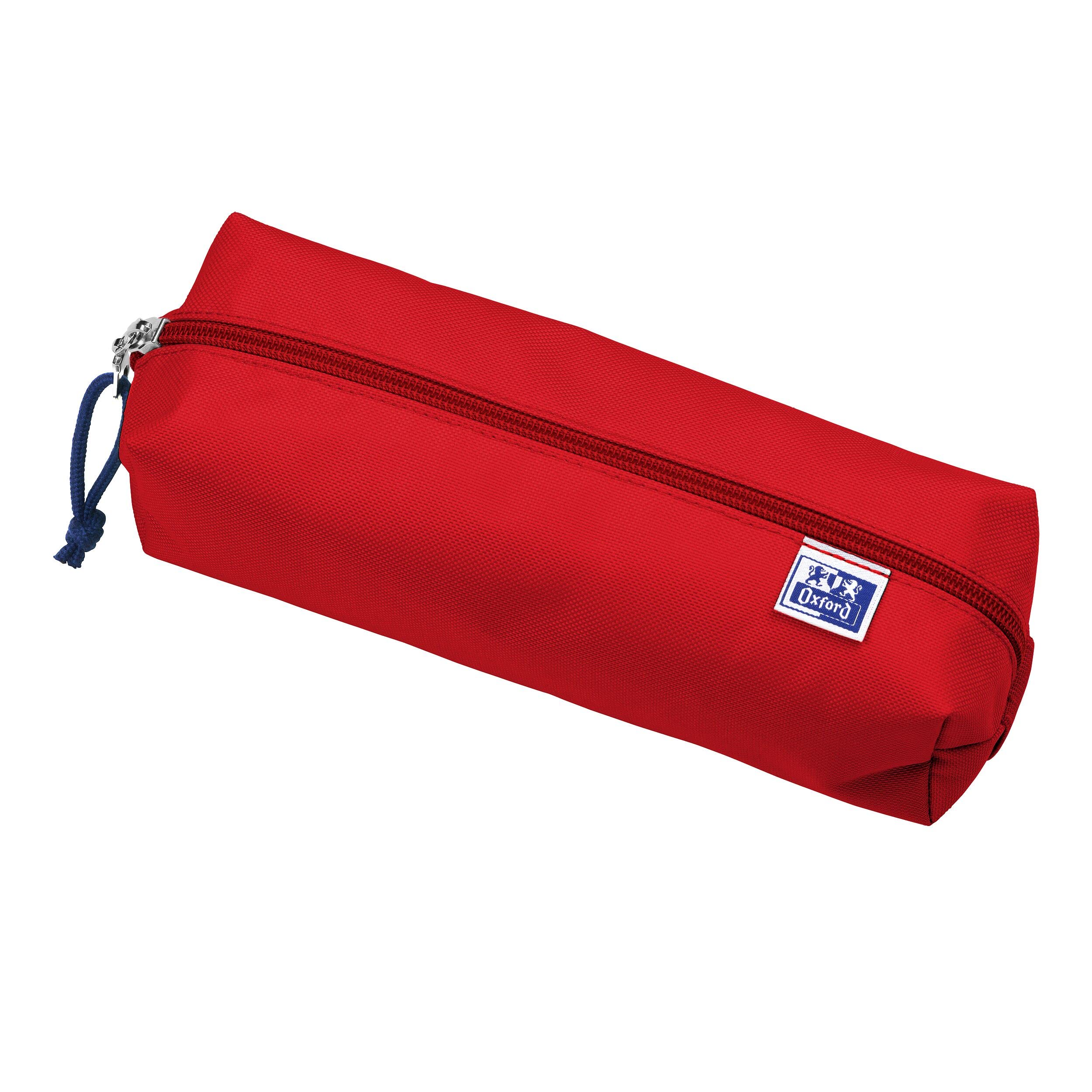 Oxford Girls Boys Rectangle Large Durable Pencil Case Red, 22x8x7cm