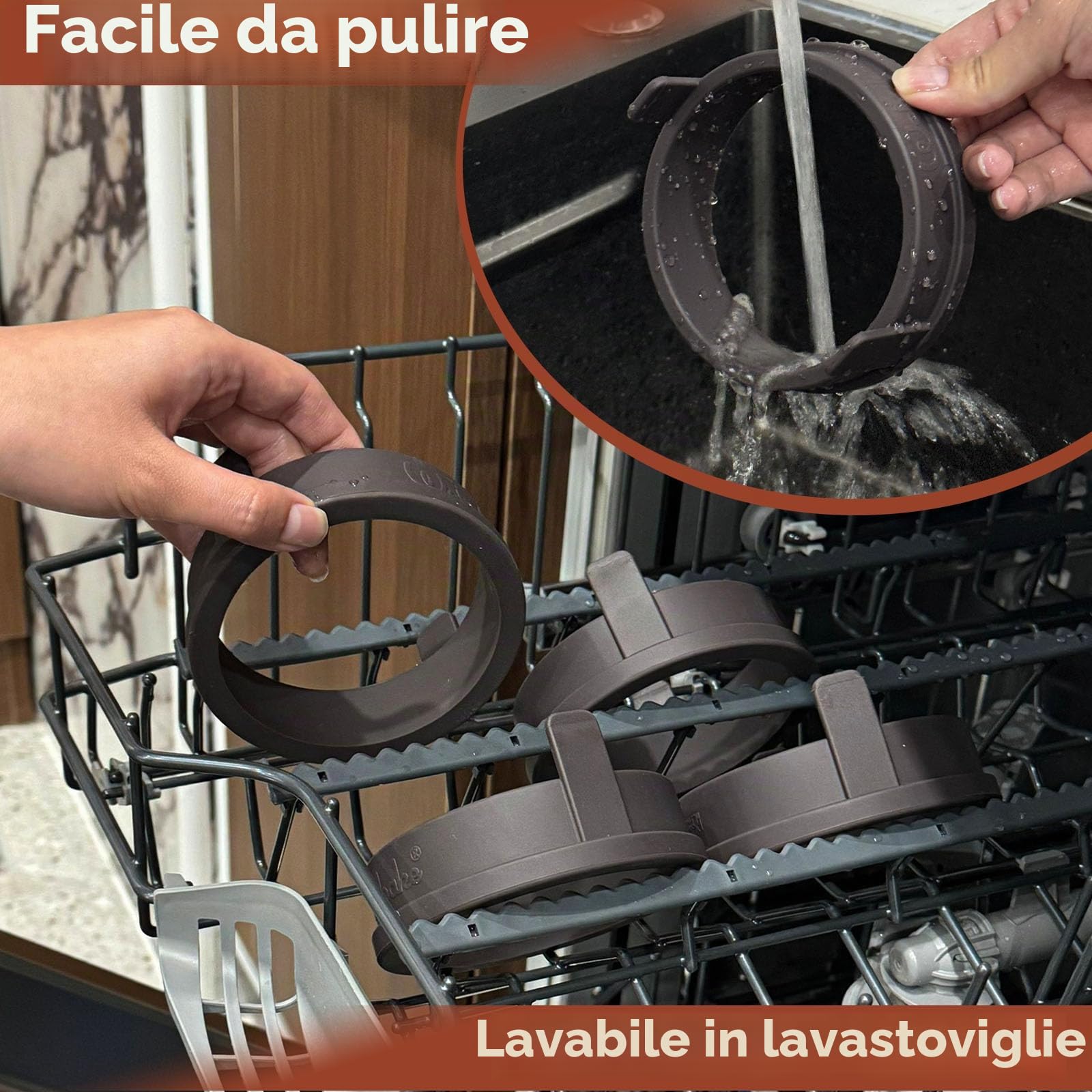 Webake Set di 4 stampi per pancake in silicone, 9 cm, per padelle, uova fritte, frittelle, frittelle