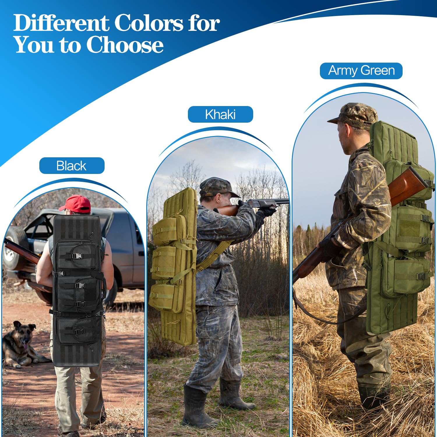 Snapklik.com : 36in Double Rifle Bag, Tactical Long Rifle Backpack ...