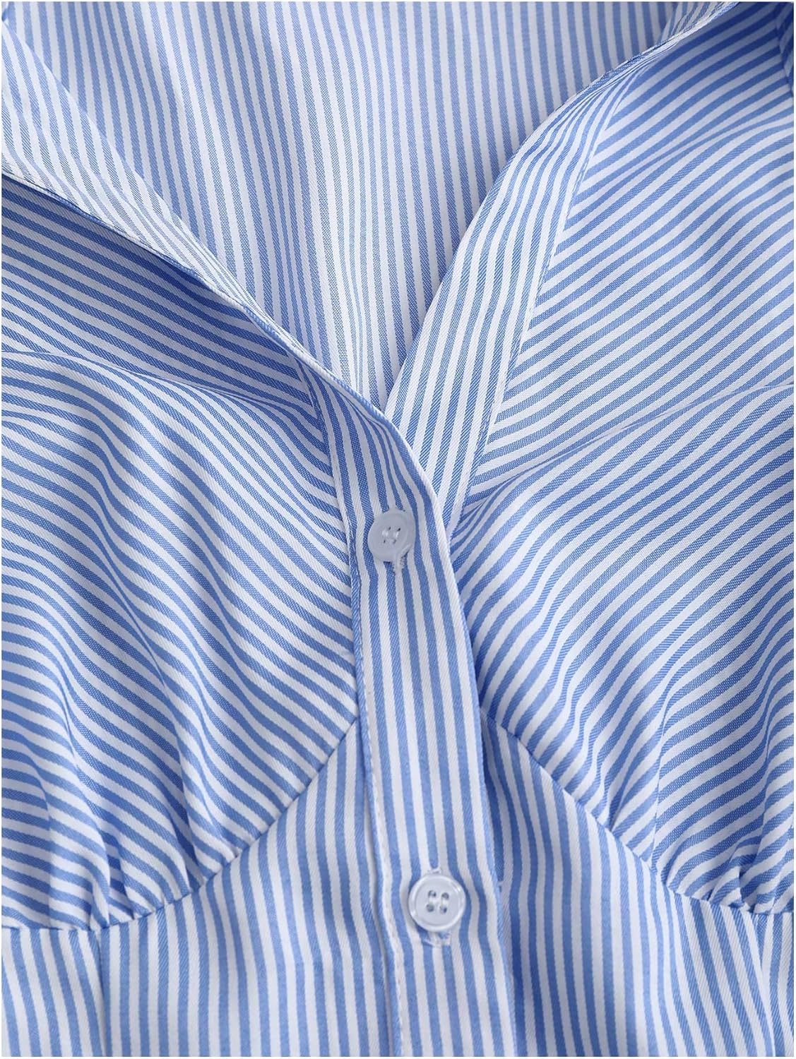 SweatyRocks Women's Striped Button Down Sleeveless Shirt Collared Slim Fit Blouse Tank Top - Image 3