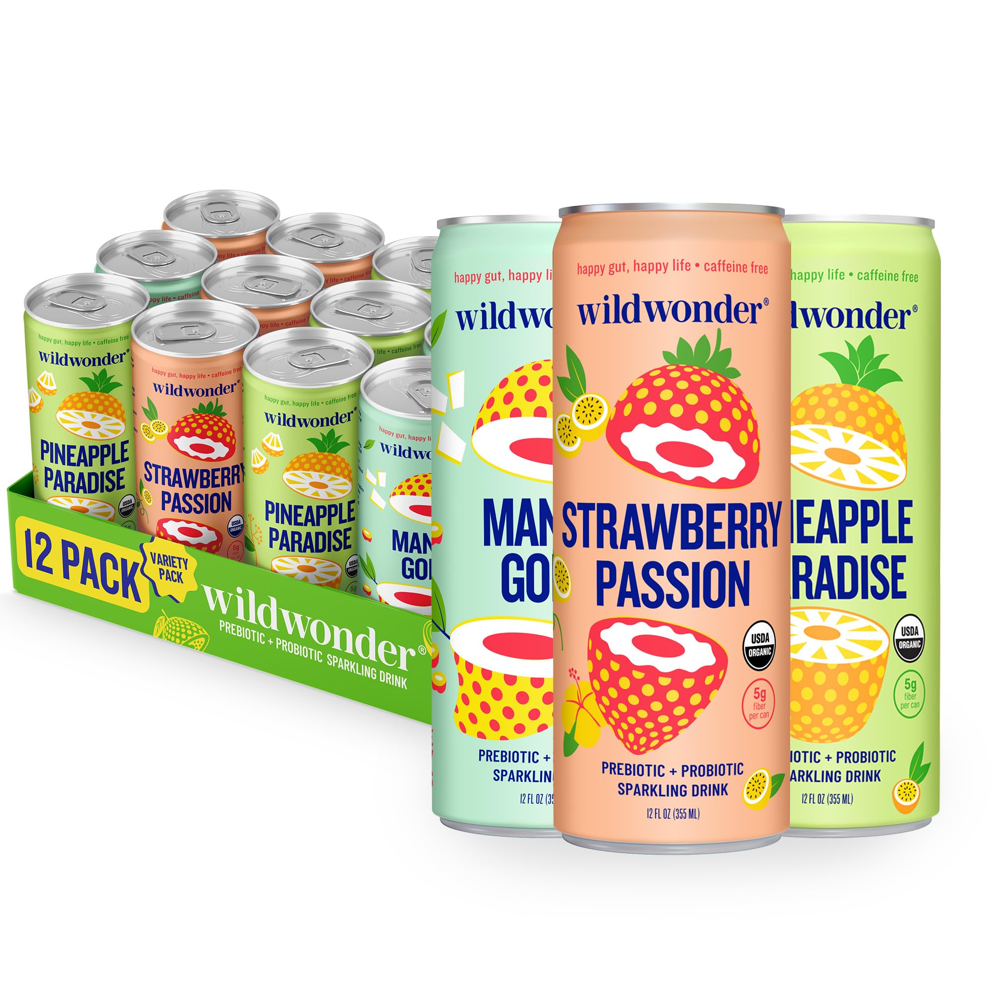 wildwonder Tropical Vibes Variety Sparkling Probiotic Drink