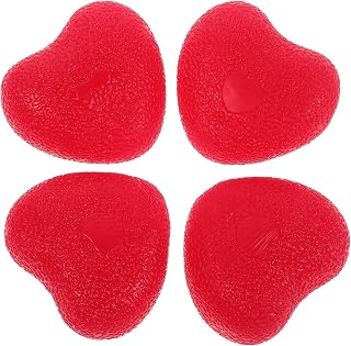 Mipcase 4pcs Heart-shaped Hand Exercise Balls Tpr Grip Strengthener for Adults Finger and Wrist Therapy Trainer for Hand Muscle Strengthening and Rehabilitation