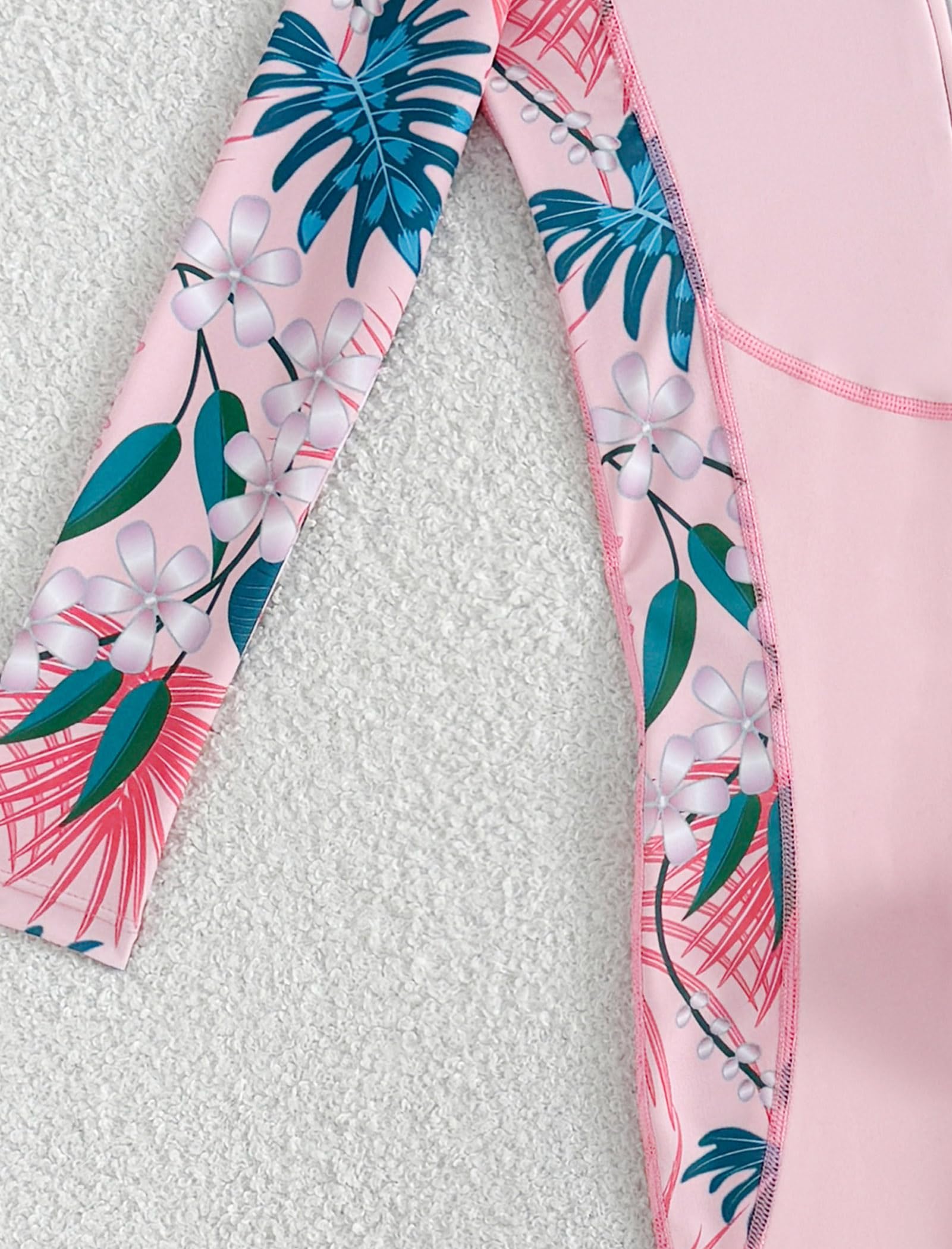 Odizli Burkini - Costume da bagno intero per bambine e ragazze, con stampa floreale, a maniche lunghe, con cerniera