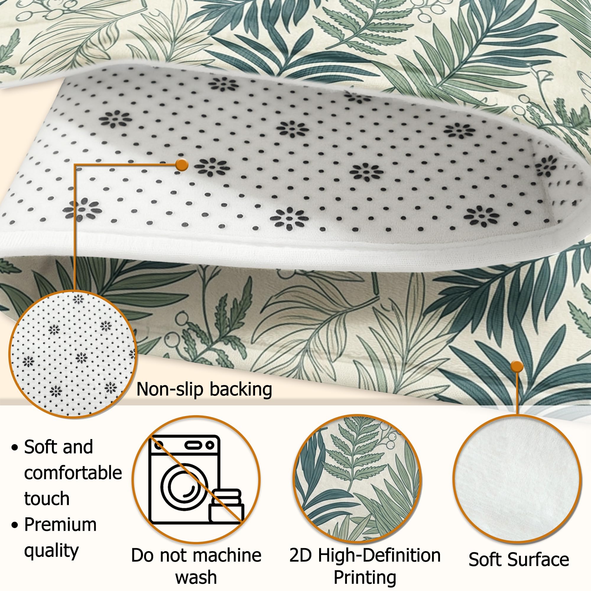 Alfombra de área de hojas, bayas naturales tropicales, vides, verano, verde, esponja, suave, rectangular, resistente a las manchas, para sala de estar, dormitorio, cocina, pasillo, decoración de 5 x 7