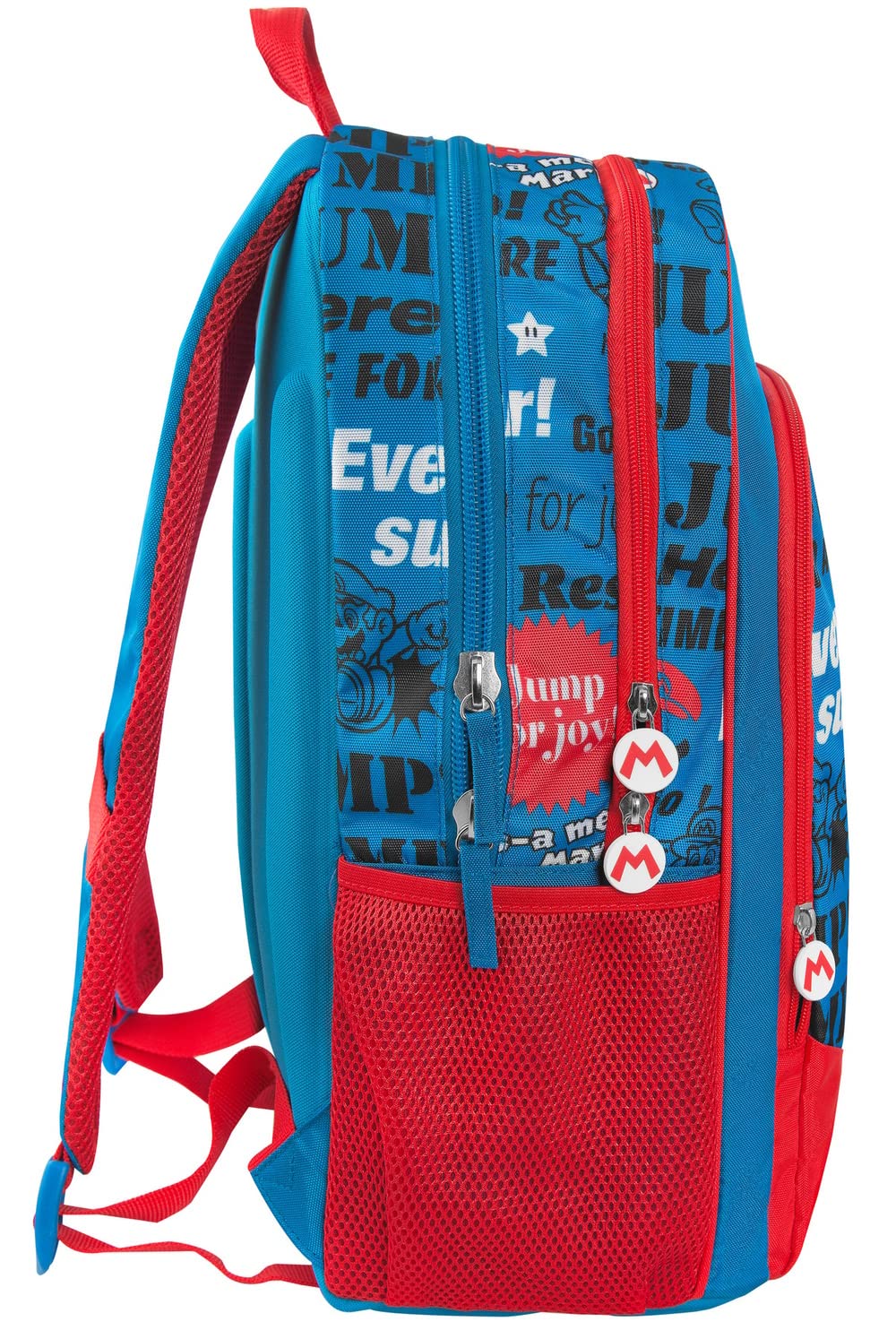 SUPER MARIO - Zaino Scuola Trolley Ufficiale Super Mario con Maniglia Regolabile, Spallacci Imbottiti e Regolabili, Tasca Frontale e Chiusure A Zip, 32x47Hx21 cm
