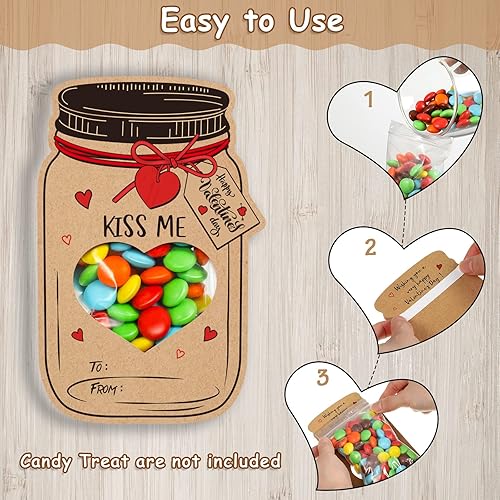 Miniatura 9 de Paquete de 40 tarjetas para el día de San Valentín para niños, tarros coloridos, tarjetas de feliz San Valentín para niños, regalos únicos de San