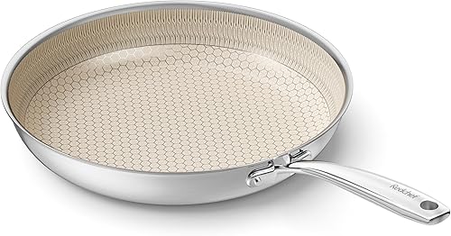 Redchef Sartén antiadherente de cerámica híbrida de 11 pulgadas con mango que se mantiene fresco, apto para lavavajillas y horno, compatible con