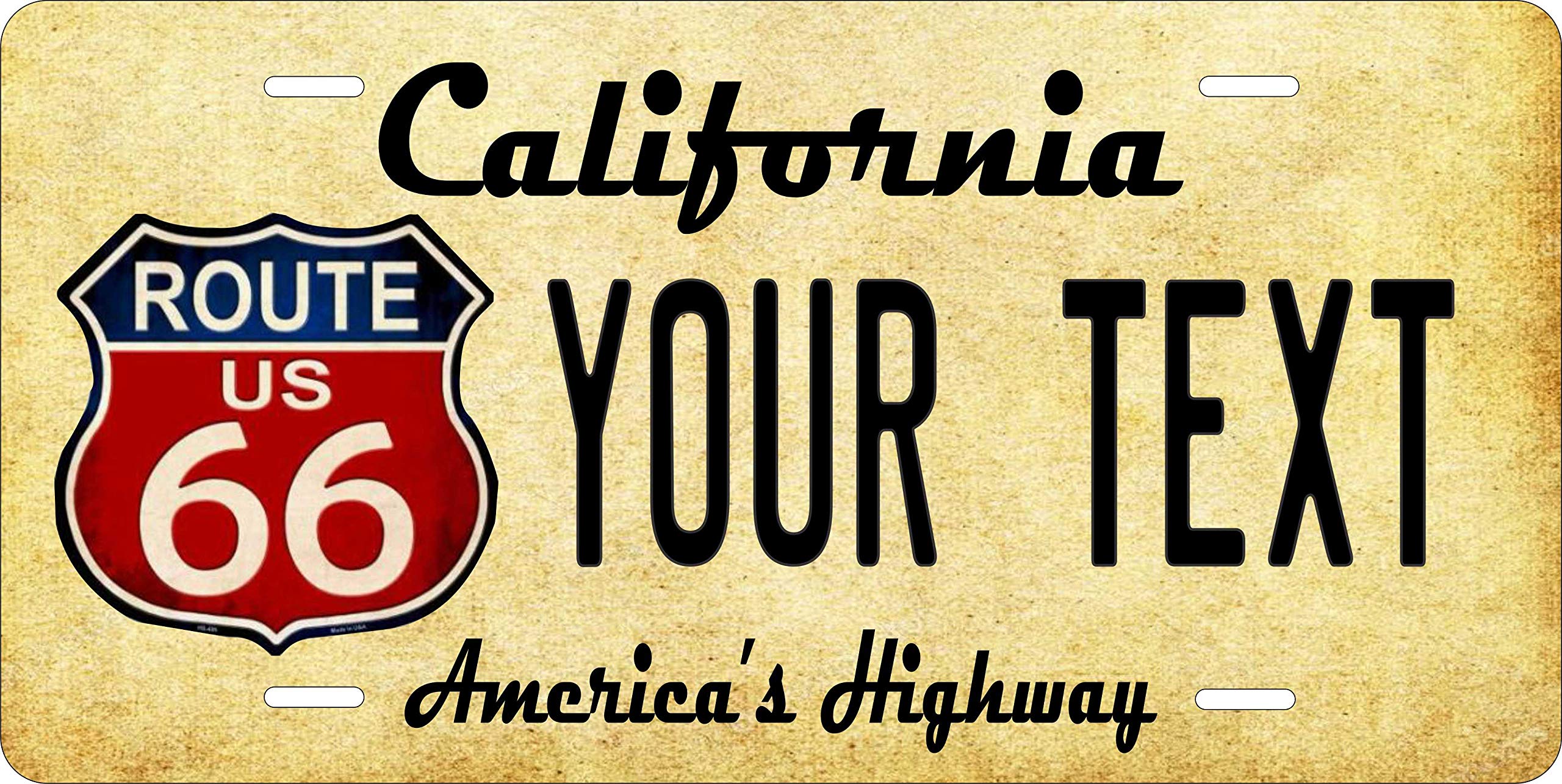 California Route 66 Personalized Custom Novelty Tag Vehicle Car Auto Motorcycle Moped Bike Bicycle License Plate