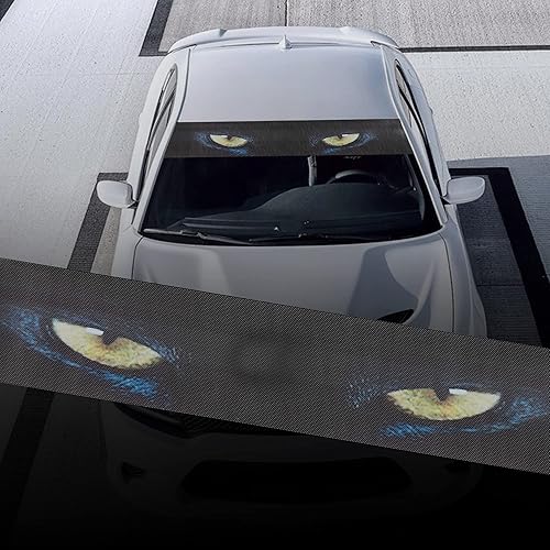 TOMALL Calcomanía 3D de ojos de leopardo para parabrisas de automóvil, ventana, cuerpo, maletero, impermeable, transparente, fácil de quitar, ojos
