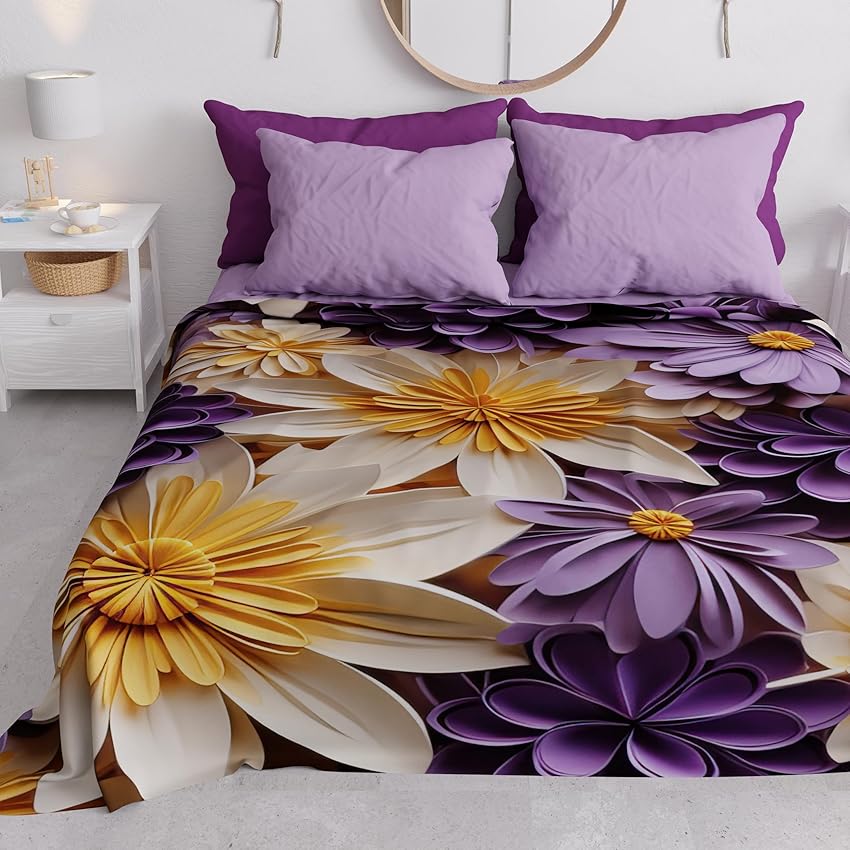 PETTI Artigiani Italiani - Telo Arredo Copridivano Copritutto in Microfibra 180x270 cm, Fantasia Floreale 05 4 | Multiuso per Divani, Copriletto e Copritavolo | Telo Protettivo Lavabile