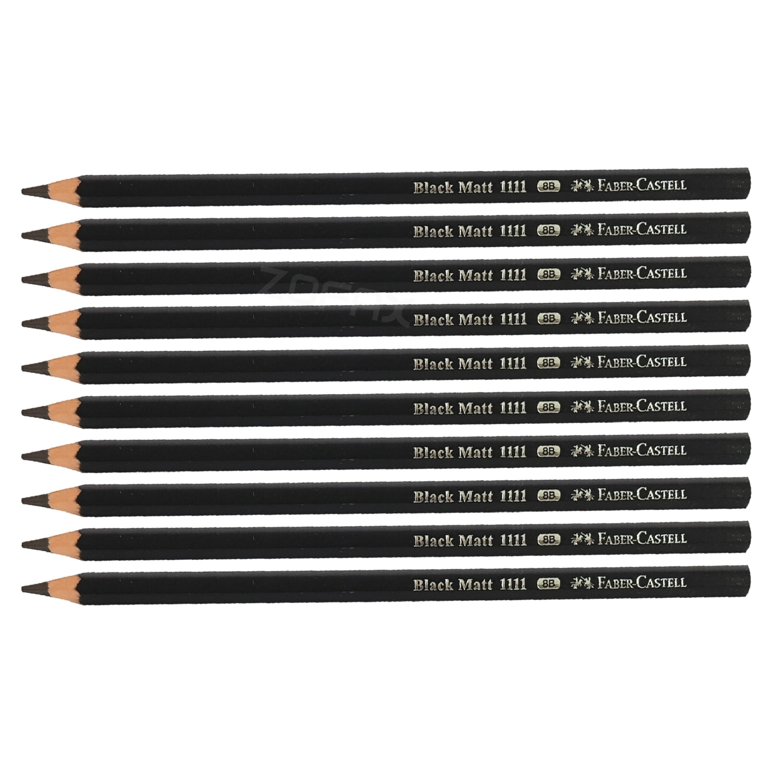 Faber-Castell Graphite Lead Drawing Pencils, 8B Lead Grade, Pack of 10, Professional Artists Drawing Sketching Shading Doodling Writing Toning Drafting Pencils