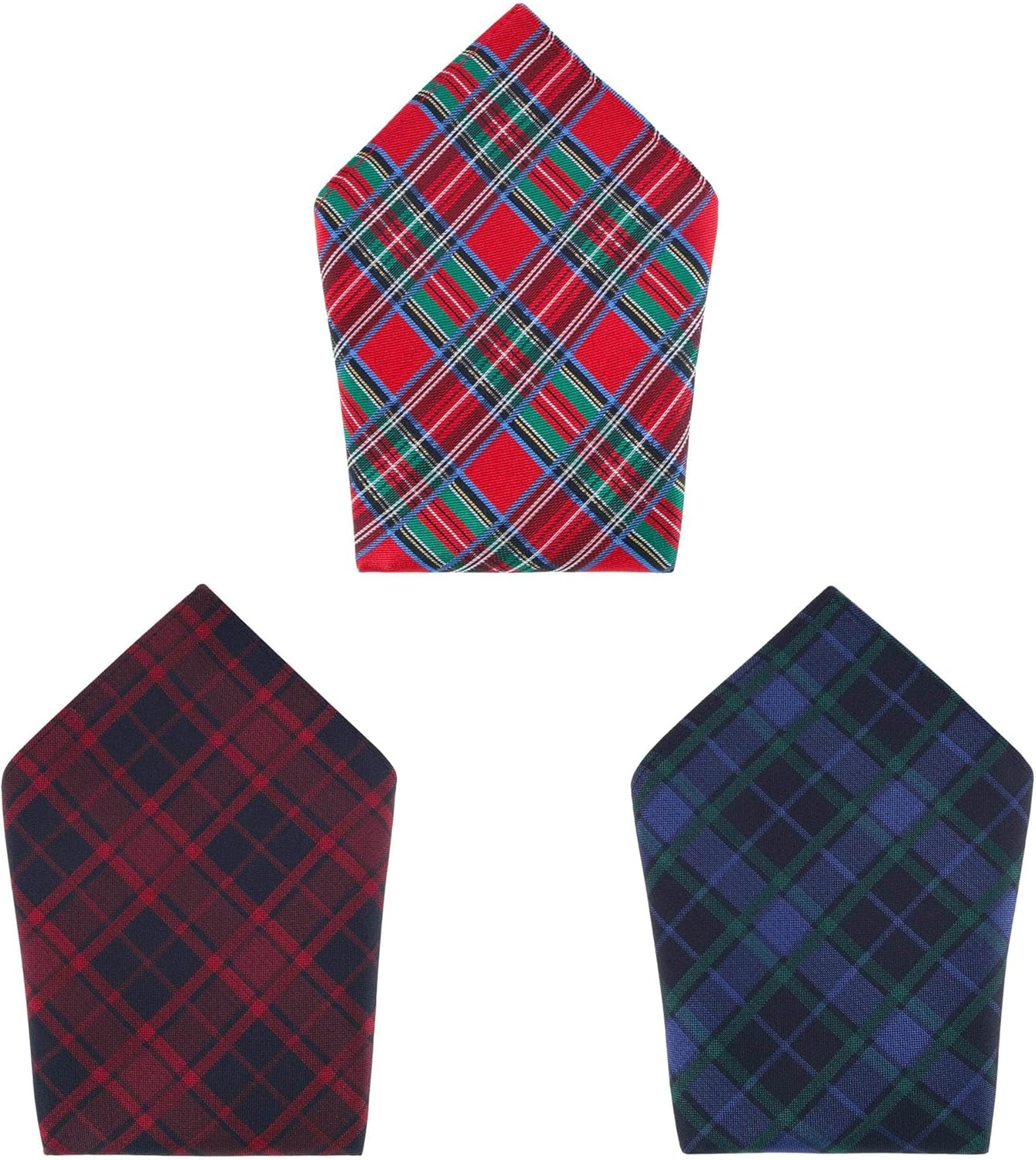 Trafalgar Men's Plaid 13-inch Silk Pocket Square Trio 3 Pack