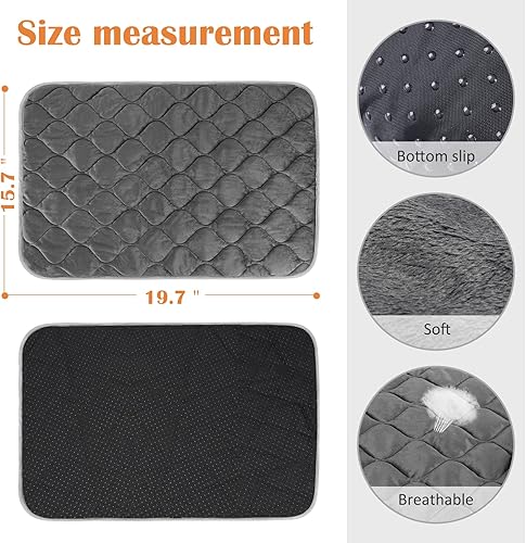 Miniatura 8 de ULIGOTA Cama autocalentable para gatos, alfombrilla térmica para mascotas, almohadilla autocalentable para jaula de perro, 20 x 16 pulgadas