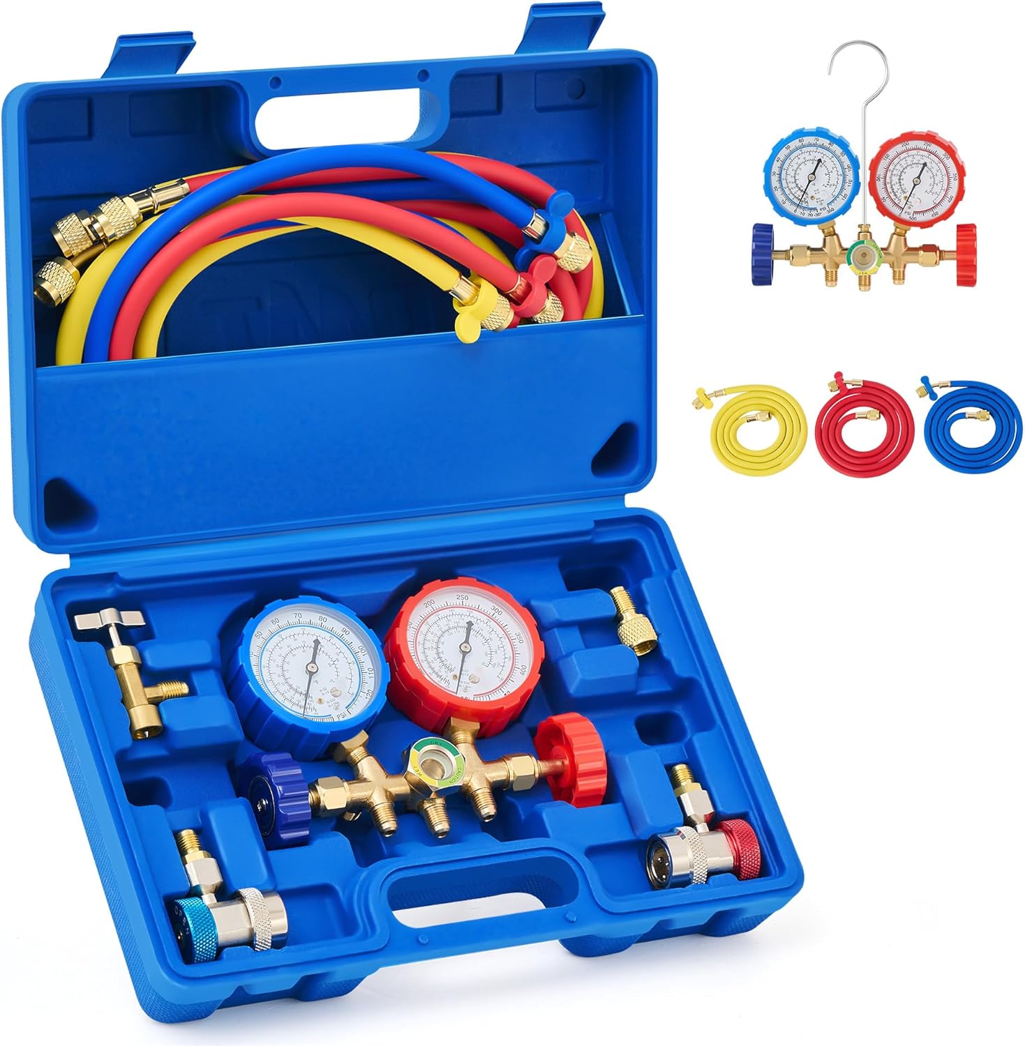 Orion 3-Way AC Diagnostic Manifold Gauge Set for R134A/R12/R22/R502