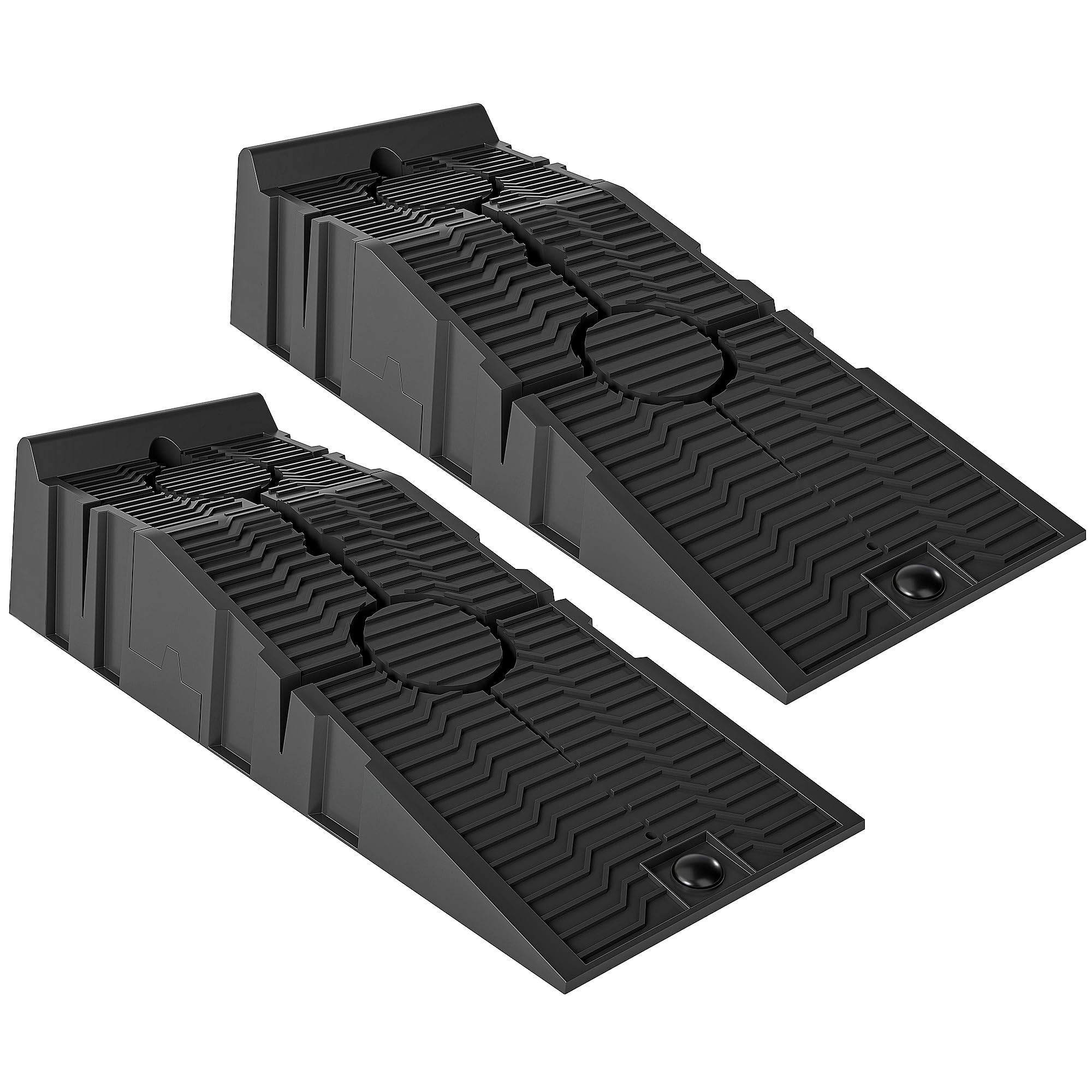 DURHAND Juego de 2 Rampas para Coche de Plástico SUV 91x30x21 cm Negro | Rampas Portátiles, Carga 3 Toneladas, para Coches Estándares, Furgonetas Pequeñas