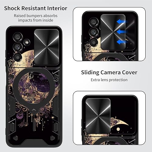 Vista 296 de Funda protectora híbrida para Samsung Galaxy A53 5G de 6.5 pulgadas y anillo giratorio de 360 grados, función atril, híbrida, de doble capa