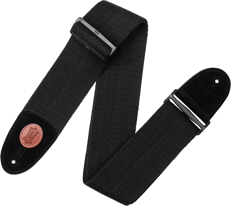 Levy's Leathers Signature Cotton Series 3" Bass Guitar Strap with Tri-Glide Adjustment, Black (MSSC4-BLK)