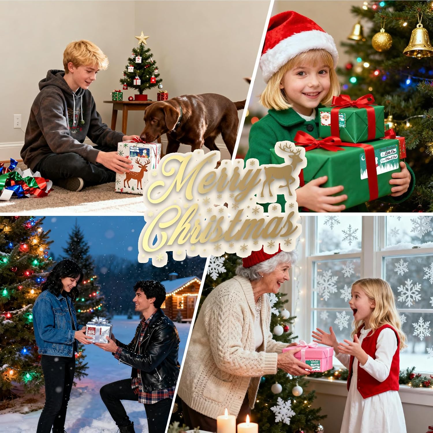 500 PCS Christmas Gift Tags Stickers – Self-Adhesive Holiday Name Labels for Christmas Presents, Wrapping Paper, Gift Bags & Seasonal Decorations (2.95 x 1.6 Inch) - Image 5