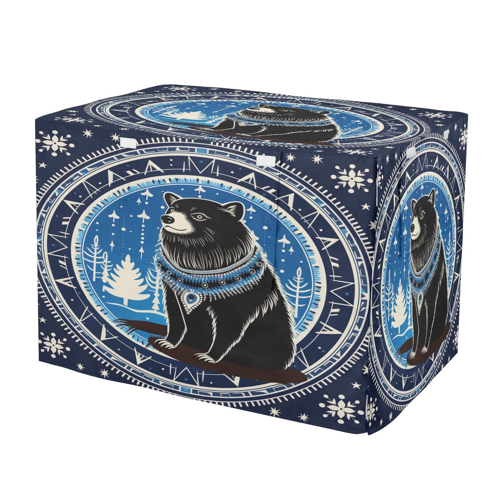 Housse Imperméable pour Cage Chien Chat Art Abstrait Extérieur Intérieur