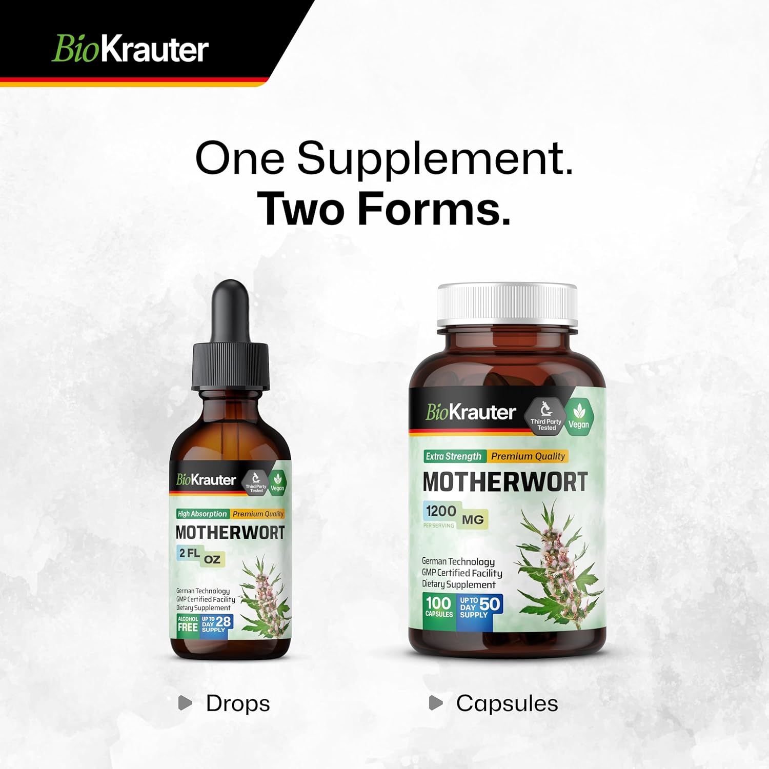 BIO KRAUTER Motherwort Tincture - Motherwort Herbal Extract - Liquid Supplement for Women’s Health - Promote Calm - Alcohol & Sugar Free - Vegan Drops 2 Fl.Oz. - Image 8